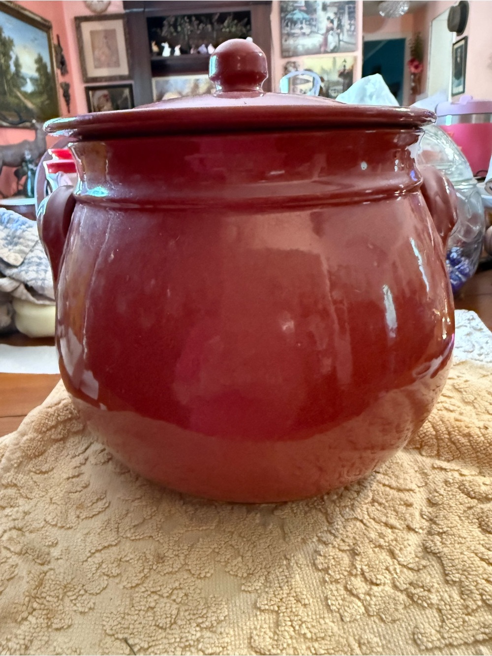 Deep Red Ceramic Pot - Picture 6 of 9